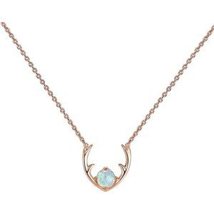 14K Gold Plated Created Opal Necklace | Opal Necklaces for Women